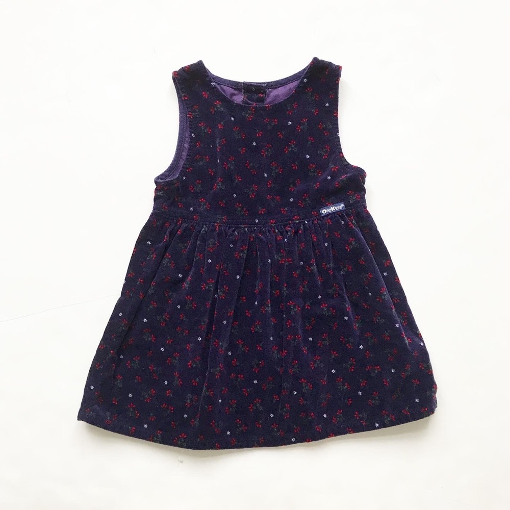 Vintage Oshkosh velvet floral print dress 2T